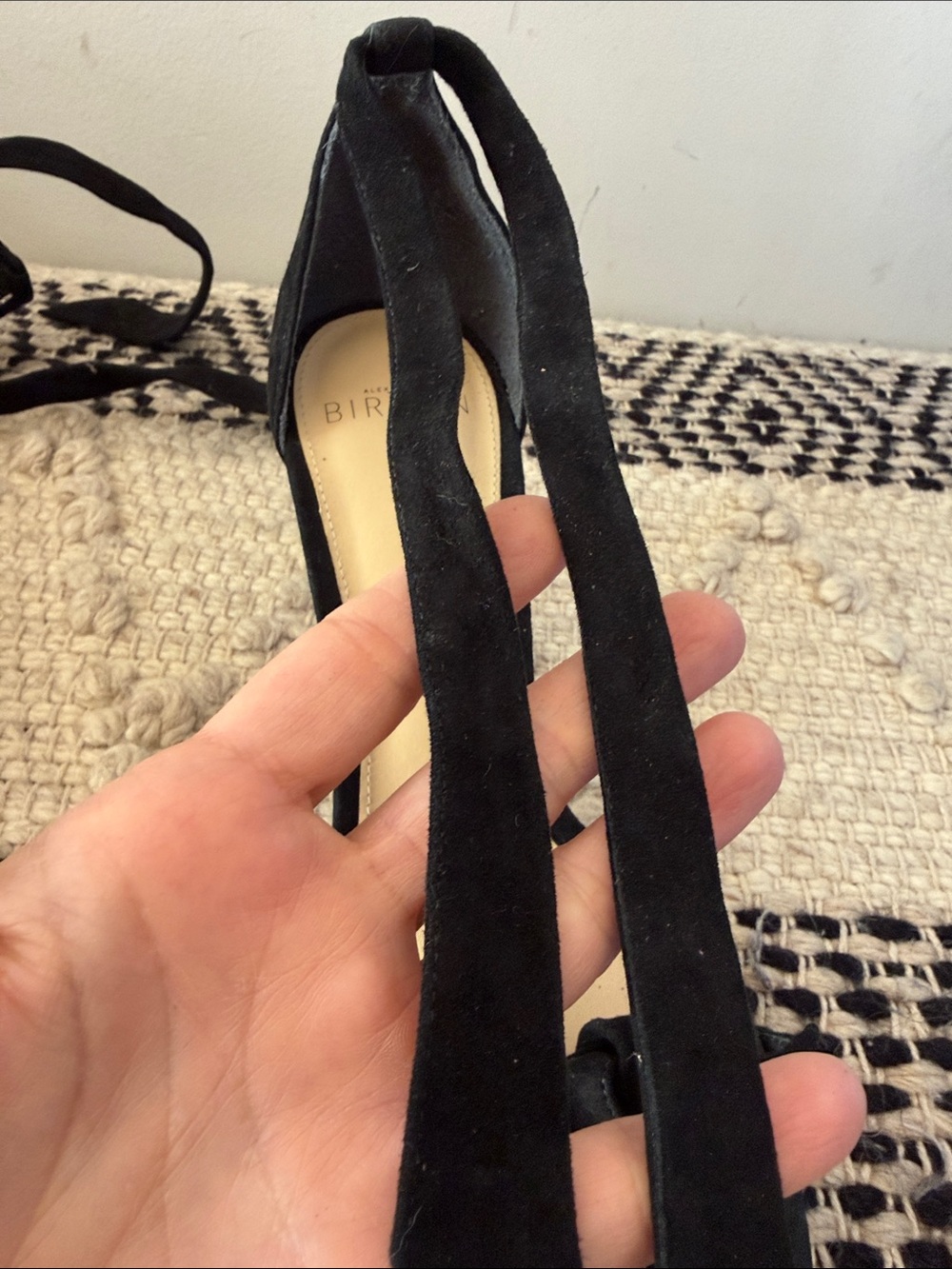 Alexandre Birman Black Suede Bow Ankle-Tie Heels - Picture 6 of 7